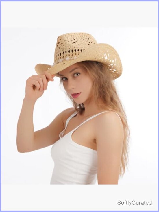 Straw Cowboy Hat with Adjustable Band for Men and Women main image 4
